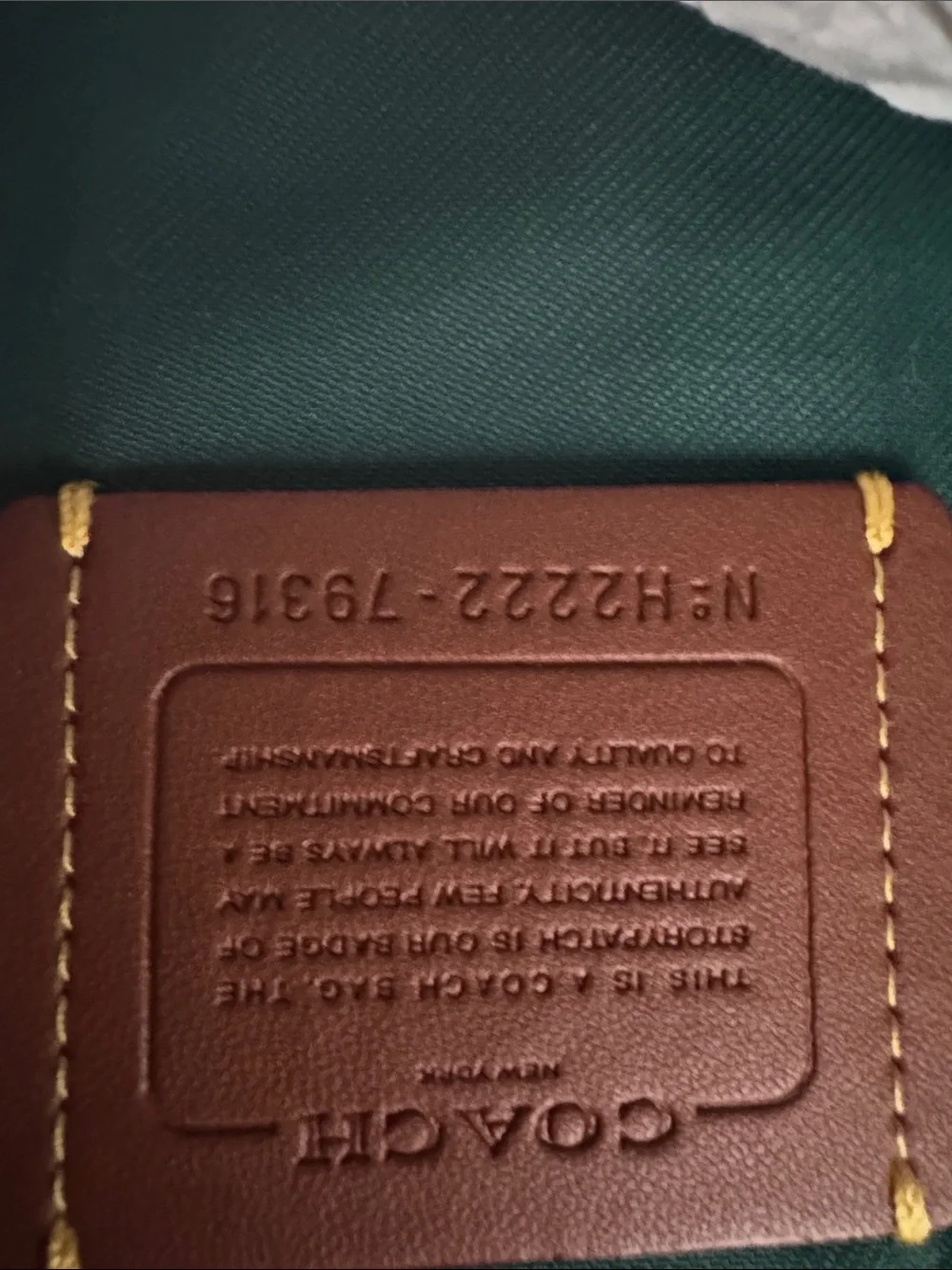 Coach Emerald Green Pebbled Leather Satchel with Gold Hardware - Picture 15 of 16